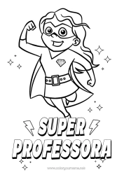 Desenho grátis Mamãe Menina Herói Irmã Amigo, Amiga Babá Emblema super