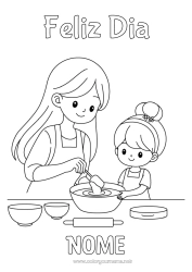 Desenho grátis Mamãe Menina Profissões de culinária Cozinheiro