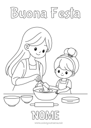 Colorazione gratuita Mamma Ragazza Mestieri della cucina Cuoco