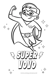 Página de desenho infantil Papai Vovô Menino Herói Irmão Emblema super Treinador Competições e Prêmios
