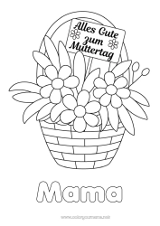 Kinder-Malvorlage Blumen Mama Frohes Fest