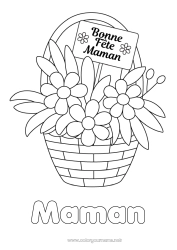 Coloriage enfant Fleurs Maman Bonne fête