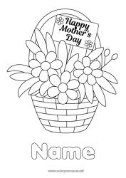 Child coloring page Flowers Mum Happy feast day !
