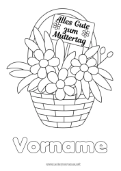 Kostenlose Malvorlage Blumen Mama Frohes Fest