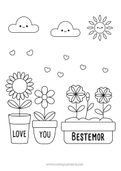 Gratis fargelegging Blomster Hjerte