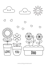 Child coloring page Flowers Heart 