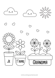 Free coloring Flowers Heart 