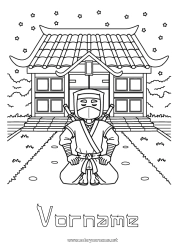 Malvorlage anpassen Kimono Ninja
