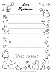 Gratis kleurplaat Kerstmis Brief aan de Kerstman Cadeaulijst voor de Kerstman