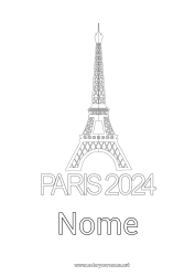 Desenho para personalizar Esporte Competições e Prêmios Paris 2024 Jogos Olímpicos