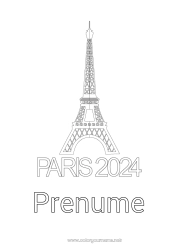 Pagină de colorat personalizată Sport Competiții și premii Paris 2024 Jocurile Olimpice