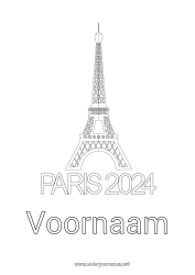 Kleurplaat aanpassen Sport Wedstrijden en beloningen Parijs 2024 Olympische Spelen