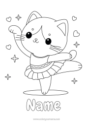Colouring to customise Cute Sport Cat Cute Dance Animal Dogs And Cats Artistic Sports