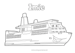 Rysunek za darmo Pojazdy łódź Pojazdy morskie Kreskówka Pojazdy postaci Prom