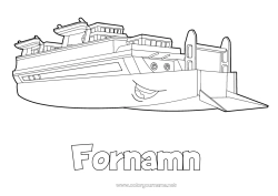 Gratis färgläggning Fordon Båt Marina fordon Tecknad serie Fordon karaktärer Färja