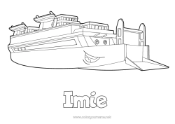 Rysunek za darmo Pojazdy łódź Pojazdy morskie Kreskówka Pojazdy postaci Prom