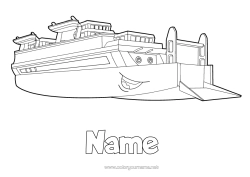 Colouring to customise Vehicles Boat Marine Vehicles Cartoon Character Vehicles Ferry