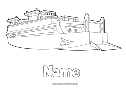 Free drawing Vehicles Boat Maritime vehicles Cartoon Character vehicles Ferry