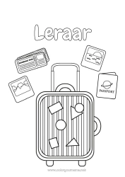 Kleurplaat voor kinderen Vakantie Koffers en bagage