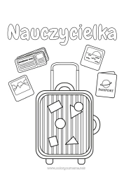 Kolorowanka dla dziecka Wakacje Walizki i bagaże