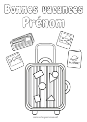 Coloriage gratuit Vacances Valises et bagages