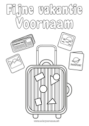 Gratis kleurplaat Vakantie Koffers en bagage