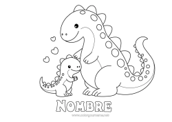 Dibujo libre Corazón Dinosaurios Niño Animales Adulto Familia de animales Bebé animal