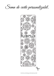 Desen liber de colorat Flori Vara Primăvară Semn de carte
