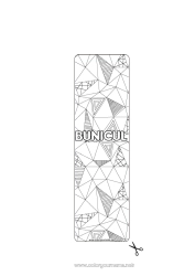 Pagină de colorat pentru copii Semn de carte Zentangle Forme geometrice