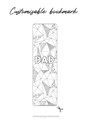 Free colouring Bookmark Zentangle Geometric shapes Triangle