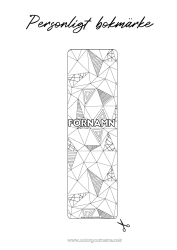 Gratis färgläggning Bokmärke Zentangle Geometriska former