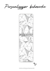 Gratis fargelegging Bokmerke Zentangle Geometriske former