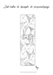 Kolorowanka do personalizacji Zakładka do książki Zentangle Formy geometryczne