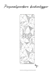 Gratis kleurplaat Bladwijzer Zentangle Geometrische vormen Driehoek