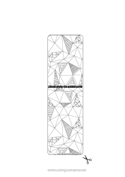 Färgläggningssida för barn Bokmärke Zentangle Geometriska former