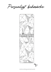 Gratis färgläggning Bokmärke Zentangle Geometriska former Triangel