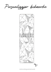 Gratis fargelegging Bokmerke Zentangle Geometriske former Trekant