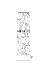 Farvelægningssiden for børn Læseklip Zentangle Geometriske former