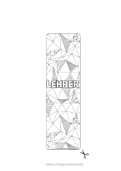 Kinder-Malvorlage Lesezeichen Zentangle Geometrische Formen