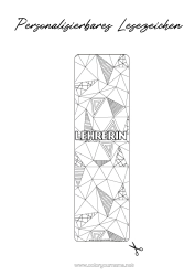 Kostenlose Malvorlage Lesezeichen Zentangle Geometrische Formen Dreieck