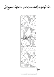 Colorazione gratuita Segnalibro Zentangle Forme geometriche Triangolo