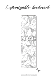 Free drawing Bookmark Zentangle Geometric shapes