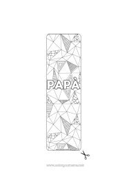 Pagina da colorare per bambini Segnalibro Zentangle Forme geometriche