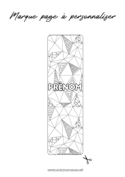 Coloriage enfant Marque page Zentangle Formes géométriques