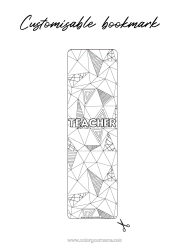 Free colouring Bookmark Zentangle Geometric shapes Triangle