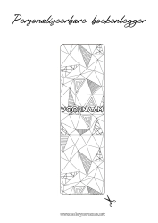 Gratis kleurplaat Bladwijzer Zentangle Geometrische vormen