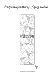 Malvorlage anpassen Lesezeichen Zentangle Geometrische Formen