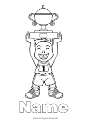 Free drawing Sport Cup, trophy, medal Competitions and Rewards First place - winner