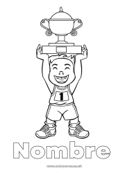 Colorear para personalizar Sport Copa, trofeo, medalla Competitions and Rewards Primer lugar - ganador