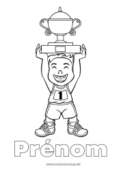 Coloriage à personnaliser Sport Coupe, trophée, médaille Compétitions et récompenses Première place - vainqueur